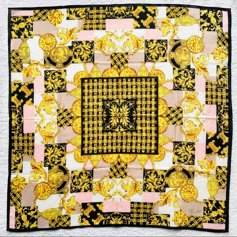 Celine Black and Gold Scarf